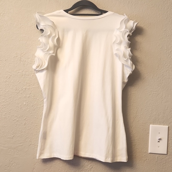 White Ruffled Tank Top - Picture 3 of 3